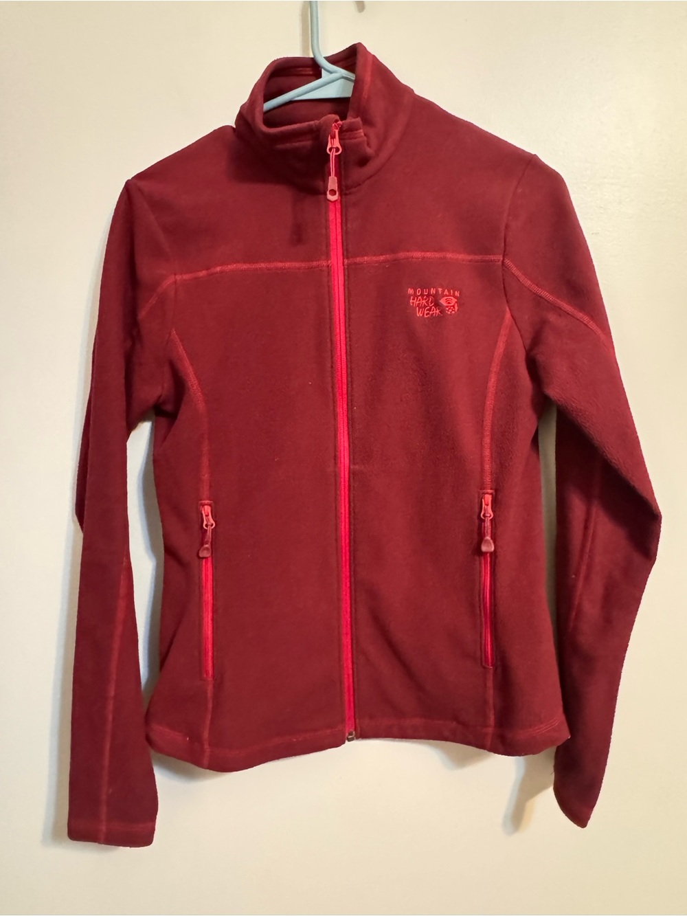 Mountain Hardwear Women’s Small Burgundy Full Zip Fleece Jacket Outdoor